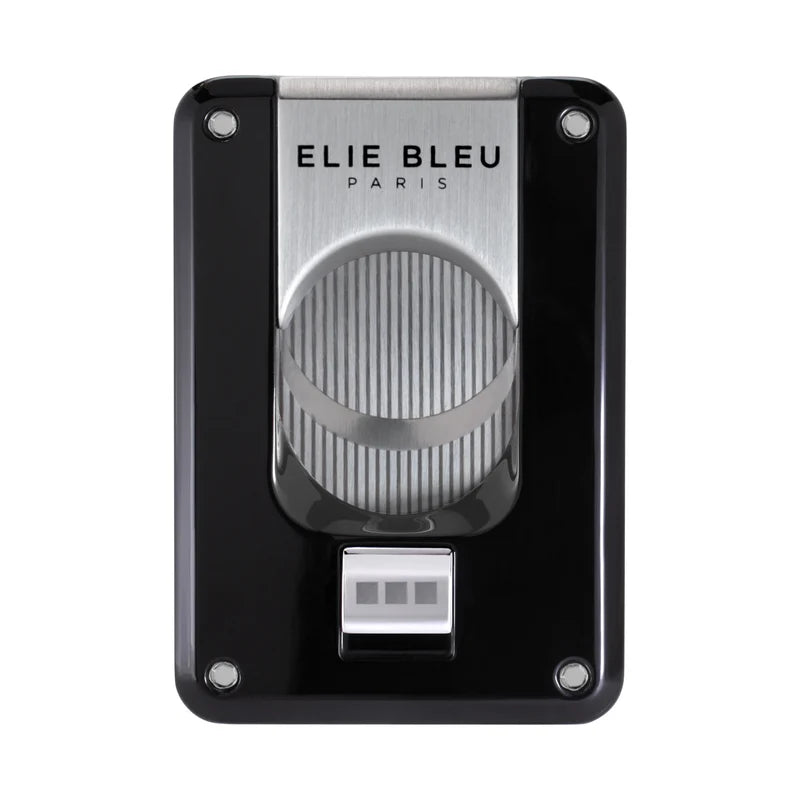 Elie blue CIGAR CUTTER - DOUBLE BLADE - LACQUERED - High Gloss Black