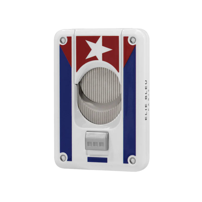 Elie blue CIGAR CUTTER - DOUBLE BLADE CUBAN FLAG