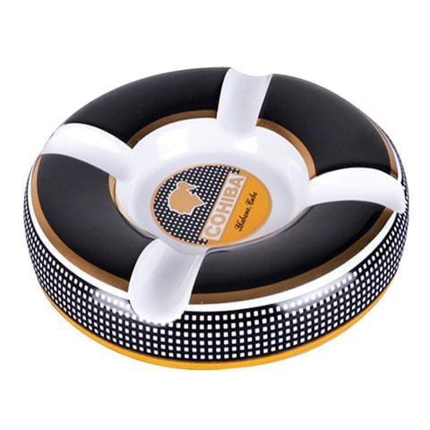 COHIBA FOUR CIGAR ASHTRAY BLACK AND WHITE